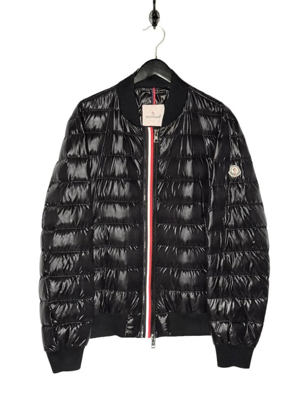 Moncler Black Perouges Quilted Light Down Bomber Jacket